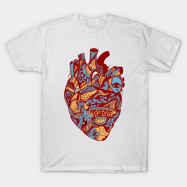 Pastel Cream Transparent Heart T-Shirt by kenallouis